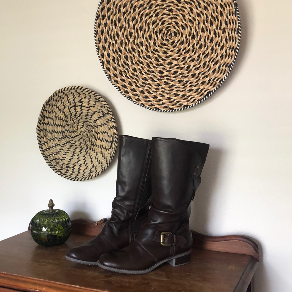 Hush Puppies Brown Leather and Suede Boots